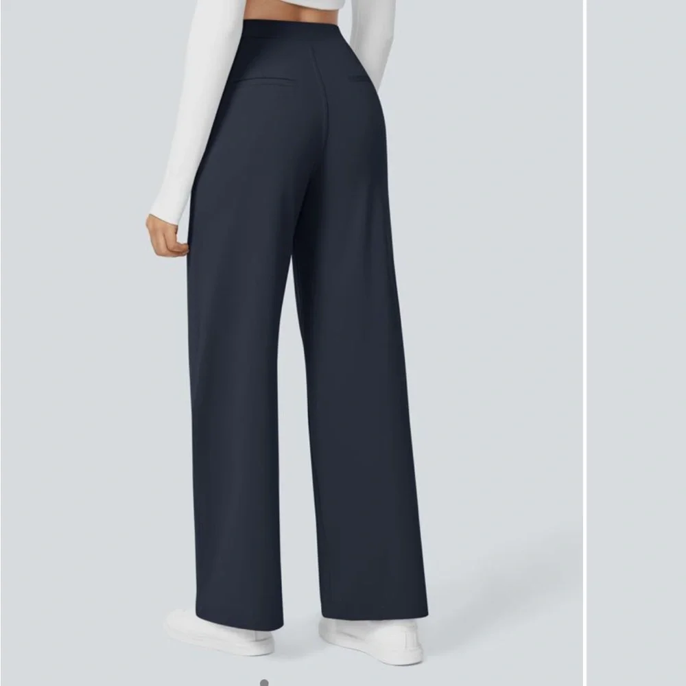 Halara High Waisted Side Pocket Straight Leg Work Pants - Picture 2 of 8